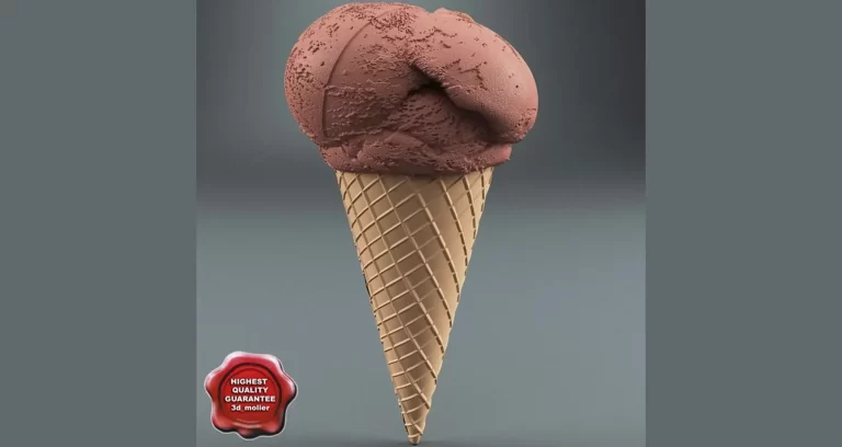 دانلود مدل سه بعدی بستنی شکلاتی قیفی Two Scoops Of Chocolate Ice Cream