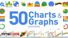مجموعه 50 المان متحرک اینفوگرافی Animated Charts & Graphs