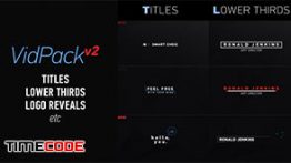 پکیج زیرنویس و تایتل آماده مخصوص افترافکت VidPack v2 | Titles, Lower Thirds, Logo Reveals