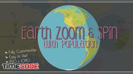 پروژه اینفوگرافی کره زمین به همراه نمایش جمعیت Earth Zoom and Spin with Population Template
