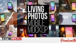 دانلود پروژه موک آپ موبایل مخصوص معرفی اپلیکیشن Living Photos Mobile Mockup