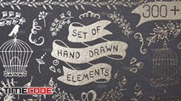 دانلود وکتور طرح مدادی برای طراحی کارت عروسی Set of Hand drawn elements