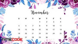 دانلود رایگان تقویم لایه باز با زمینه گل 2017 Calendar Floral Garden