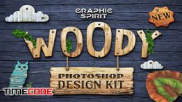 دانلود استایل آماده چوب مخصوص فتوشاپ WOODY Photoshop Design Kit
