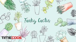 دانلود وکتور کاکتوس آبرنگی Watercolor Funky Cactus Vector