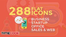 دانلود مجموعه 288 آیکون انیمیت شده مخصوص افترافکت Business & Startup Flat Icons