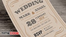 دانلود فایل لایه باز کارت دعوت عروسی Vintage Wedding Invitation