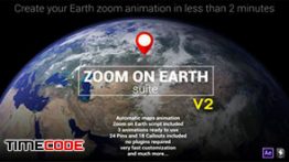 دانلود اسکریپت زوم روی نقشه مخصوص افترافکت Zoom On Earth Suite