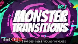 دانلود بسته جامع ترنزیشن فلت مخصوص افترافکت 125+ Monster Transitions