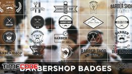 دانلود پروژه آماده افترافکت شامل انواع لوگو آرایشگاه مردانه Barbershop Badges