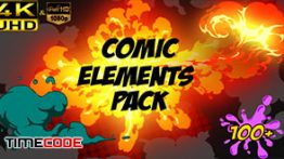 دانلود بسته المان های آماده کمیک بوکی Comic Element Pack 4K