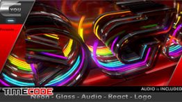 دانلود پروژه لوگو سه بعدی به سبک نئون مخصوص افترافکت Neon Glass Audio React Logo
