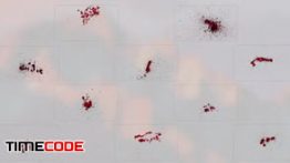 دانلود مجموعه فوتیج پاشیدن خون به همراه کانال آلفا مخصوص جلوه های ویژه Splatter Elements 2 – 4K