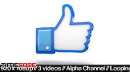 دانلود انیمیت آیکون سه بعدی لایک فیس بوک Facebook 3D Thumbs Up Like Icon
