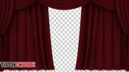 دانلود استوک فوتیج باز شدن پرده قرمز Realistic Red Curtain Opening