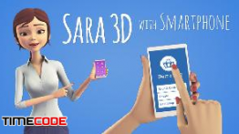 دانلود پروژه آماده افترافکت مخصوص معرفی اپلیکیشن Sara 3D Character with Smartphone