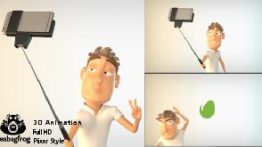 دانلود پروژه آماده انیمیشن افترافکت به سبک سلفی Selfie Logo with 3D Character