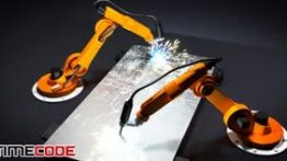 دانلود پروژه افترافکت به سبک حک کردن آرم توسط ربات Robot arms welding