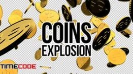 دانلود فوتیج سکه سه بعدی 3D Gold Coins Explosion