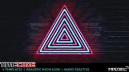 دانلود پروژه رقص نور مخصوص افترافکت Neon Music Visualizer Audio React