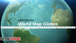 دانلود پروژه افترافکت مخصوص نمایش کره زمین World Map Globes