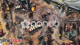 دانلود استوک فوتیج : تایم لپس ساخت و ساز Top View Timelapse Video Of Construction Site