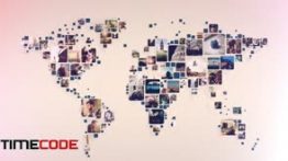 دانلود پروژه افترافکت نقشه جهان World Photos Slideshow