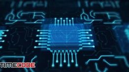 دانلود فوتیج موشن گرافیک : برد الکتریکی Futuristic Animated Blue Circuit Board