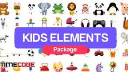 دانلود جعبه ابزار موشن گرافیک : کودک Kids Elements Package