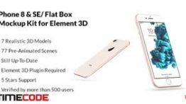 دانلود پروژه آماده افترافکت : ماکت آیفون Phone 8 & SE / Flat Box – Mockup Kit