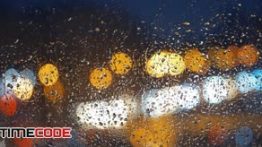 دانلود استوک فوتیج : بارش باران روی شیشه Raindrops on Window