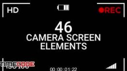 دانلود فوتیج موشن گرافیک : صفحه رکورد دوربین Camera Screen Elements