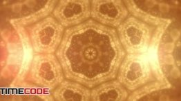 دانلود بک گراند موشن گرافیک : مذهبی Gold Mandala Kaleidoscope Background