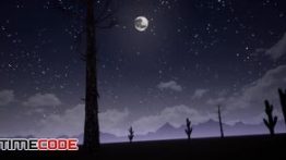 دانلود استوک فوتیج : ماه در صحرا Moon Flying Over The Desert