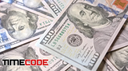 دانلود استوک فوتیج : دلار Bunch Of US Dollars Cash