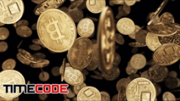 دانلود فوتیج موشن گرافیک : افتادن بیت کوین Falling Gold Bitcoin Coins
