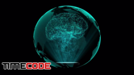 دانلود فوتیج موشن گرافیک : هولوگرافی مغز Holographic Brain In Glass Globe