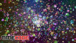 دانلود فوتیج آماده موشن گرافیک : ذرات رنگی  Colorful Flying Particles Background