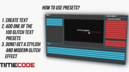 دانلود مجموعه 100 پریست آماده نویز و پارازیت Glitch Text Presets Pack