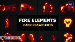 دانلود پروژه آماده افترافکت : المان موشن گرافیک آتش Fire Elements Pack