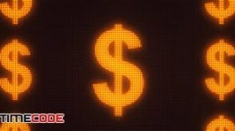 دانلود فوتیج موشن گرافیک : علامت دلار LED Dollar Signs
