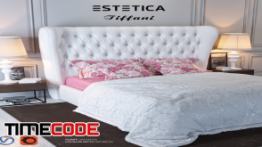 دانلود مدل آماده سه بعدی : تخت خواب Estetica Tiffani 3D