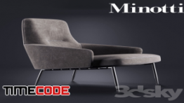 دانلود مدل آماده سه بعدی : صندلی راحتی Minotti Coley Armchair