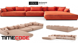 دانلود مدل آماده سه بعدی : مبل راحتی The IDEA Modular Sofa SOHO