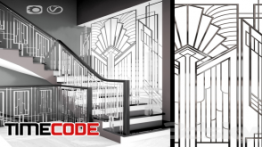 دانلود مدل آماده سه بعدی : راه پله Forged guard of the Art-Deco staircase