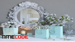 دانلود مدل آماده سه بعدی : آینه و ست رومیزی Tiffany Set