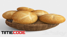 دانلود مدل آماده سه بعدی : نان Basket with buns