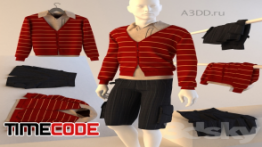 دانلود مدل آماده سه بعدی : لباس مردانه Men’s clothing set