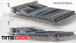 دانلود مدل آماده سه بعدی : تخت خواب ESTEL CARESSE bed