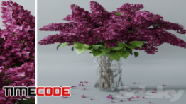 دانلود مدل آماده سه بعدی : گل و گلدان Lilac 3